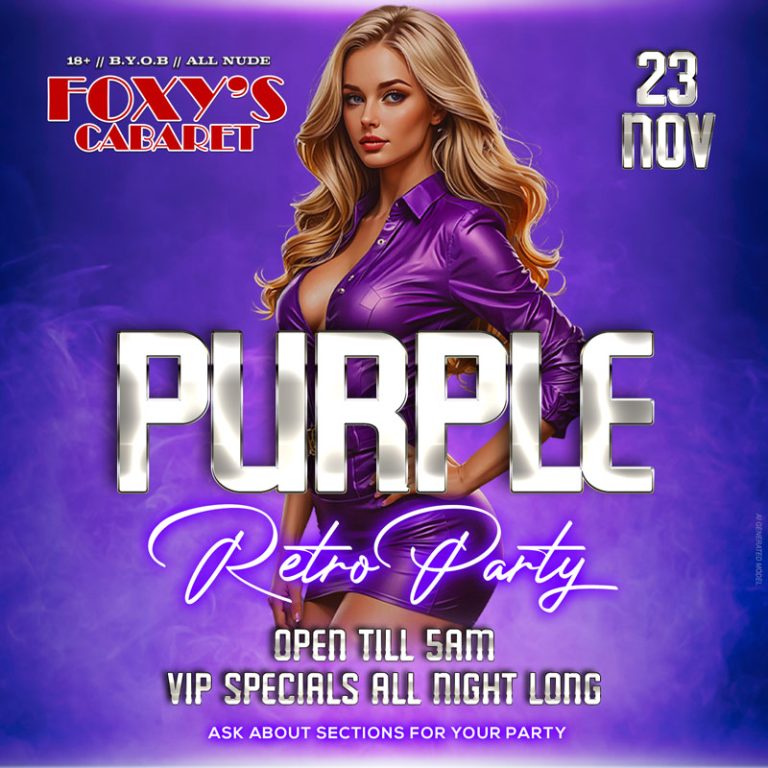 Foxy's Cabaret Austin Purple Retro Party